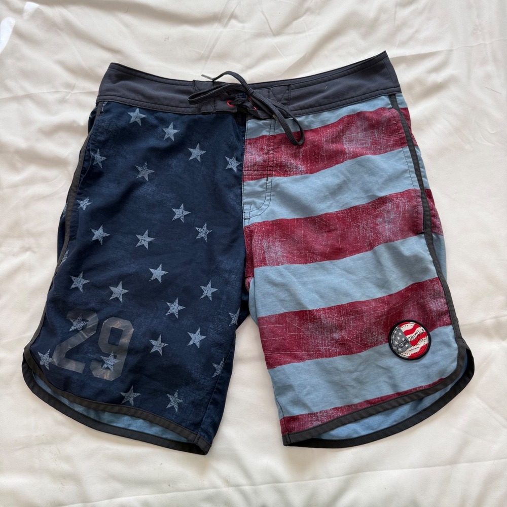 TravisMathew Mens American Flag Board Shorts Stars Stripes Patriotic Size 29